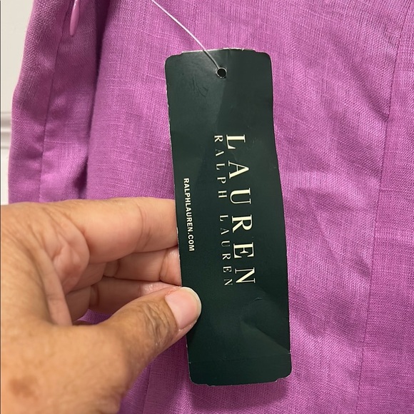 Ralph Lauren Purple A-Line Pleated Skirt Size 14 100% Linen Lined Side Zip NWT! - Picture 5 of 11